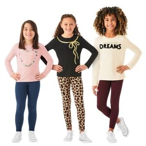 Member's Mark Girls 3-Pack Cotton Leggings. Choose a Color: Blue Cove/Cheetah/Bl